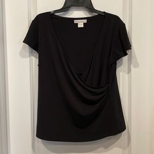 Ladies black wrap top.